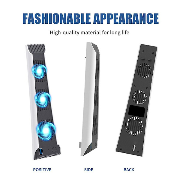 Køleventilator til Ps5 Konsol Temperatur Udstøder USB Ekstern Køler Ventilator til PS5 Digital Edition /