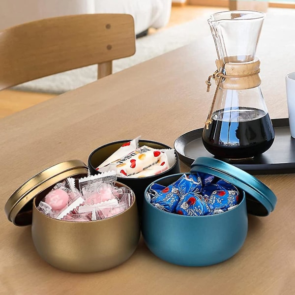 Tomma metalljuslådor 24 stycken för ljustillverkning, 8oz miniljuslådor Diy