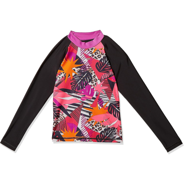 Flickors tryckta långärmade solskydd rash top rash guard skjorta
