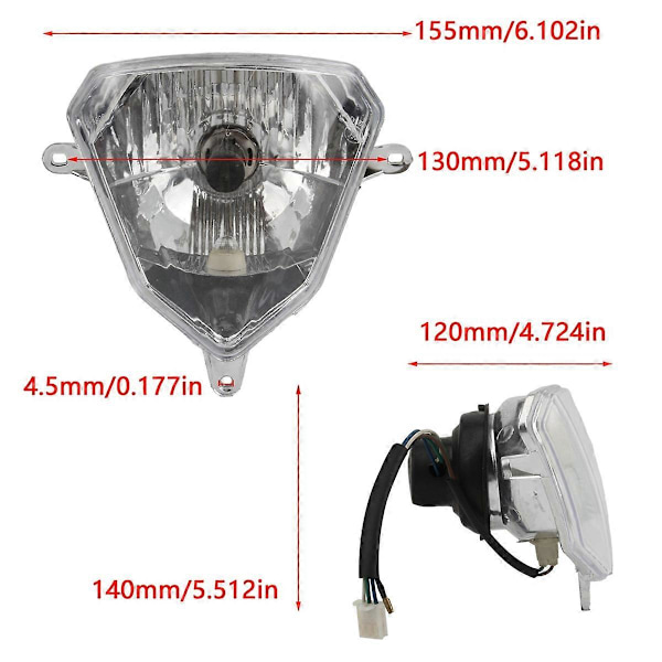 Motorcykel Forlygte Halogen Forlygte Væge Kørelys til Beta RR Racing 125-480 Beta RR 125-50