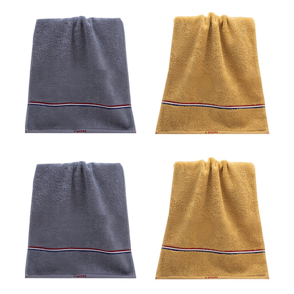 Pyyhe, ylelliset käsipyyhkeet, 100 % puuvillaa, nopeasti kuivuvat kylpypyyhkeet, pehmeät ja imukykyiset, 4 kappaletta Yellow&Gray