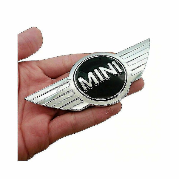 Mini-merkin logo etupeltiin kromattu konepelti metalli tarra . Emb