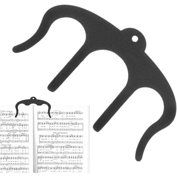 Bogstøtte Sider | Metal Nodeark Bog Holder - Musikstativ til Klaver, Keyboard, Stativ og Bog, Søde Klips til Sidemarkører, Festgave (Sort) black