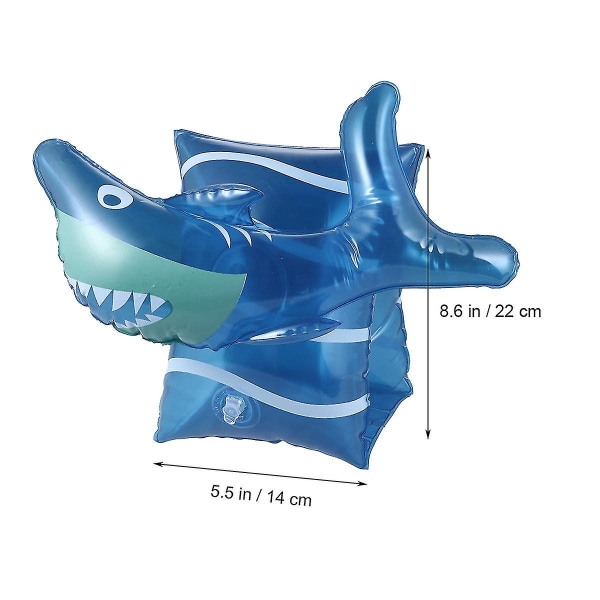 2 paria putkea vesisiipiä puhallettava sarjakuva Shark käsivarsinauhat kelluvat hihat lapsille uimaharjoitus