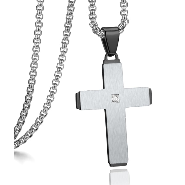 Kors halskjede rustfritt stål religiøse kors anheng smykker for menn kjede  gull svart tilgjengelig f80a | Fyndiq