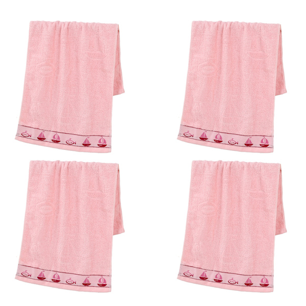 Handduk 4 st rena bomullshanddukar för hemmet, tjocka och absorberande, helt bomullsansiktshanddukar för vuxna, hemmaanvändning pink