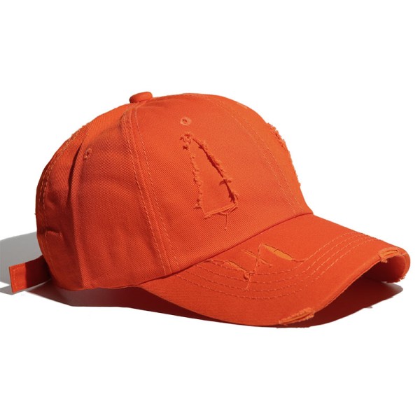 Vintage Distressed Washed Baseball Cap Mænd Kvinder Justerbar Trucker Hat Golf Dad Hat (Orange) Orange