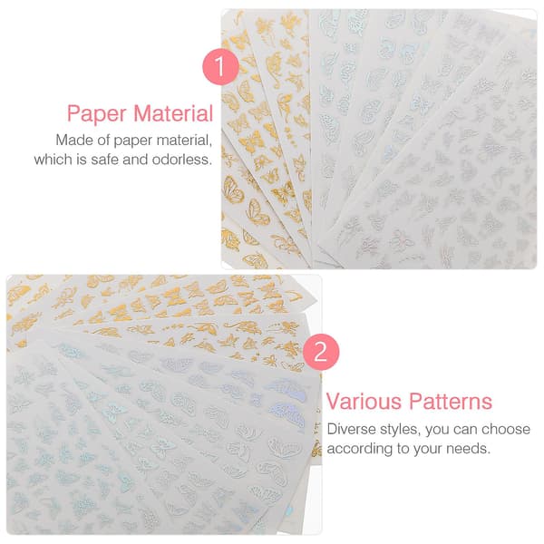8 arkkia Calcomanias Para Uas Glitter Nail Art Fingernail St