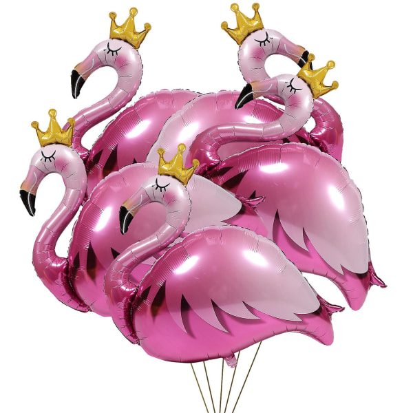 5kpl Crown Flamingo Balloon Alumiinifolio Party Balloon Hawaii Balloon Juhlatarvikkeet (5kpl/ set)