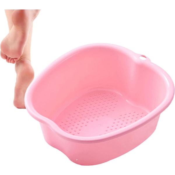 Stor fotbadeskål fortykket fotbasseng i solid plast Soaking-basseng Fotbad Fotbad Fotterapi Sunn avgiftning Avslapping (rosa) pink