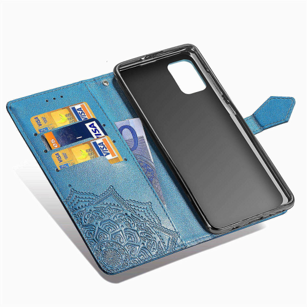 Case till Samsung Galaxy A51 5g cover Läderplånboksfodral Cover Mandala Magnetic Flip Protection Stötsäker - Blå