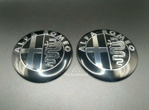 2x 74mm Alfa Romeo Emblem Badges Hætte
