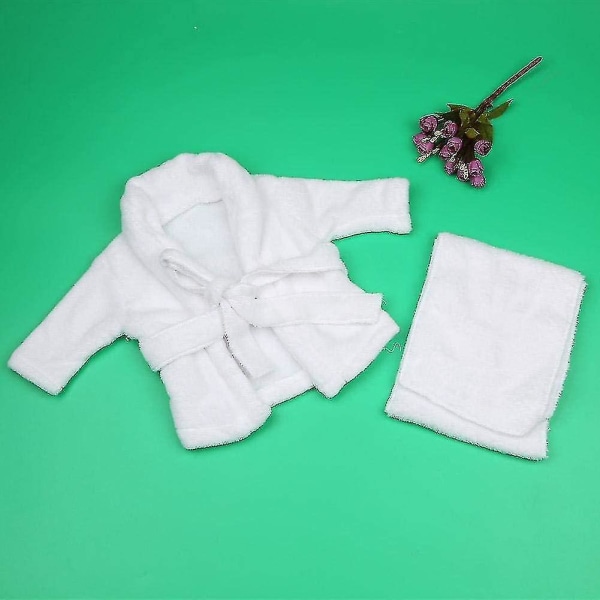 Baby Prop badekåbe, Heilwiy White Baby Photography rekvisitter Badekåbe + håndklæde Newborn White gave