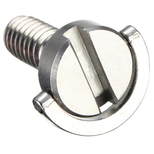 Lang 1/4" D-ring skrue i rustfritt stål kompatibelt kamerastativ Quick Release Plate Sølv