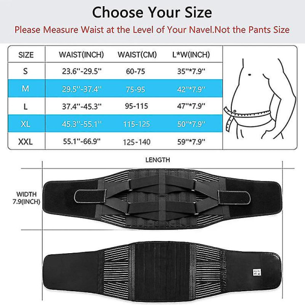 Medicinsk lændestøttebælte, ortopædisk korset til mænd og kvinder, korset til rygsøjledekompression, taljetræner L
