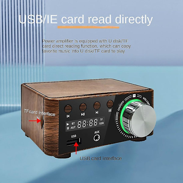 Bt5.0 Digitaalinen Vahvistin Mini Kannettava 80wx2 2.0 Stereo Luokka D Hifi Audio Mp3-Soitin Häviötön Soitin