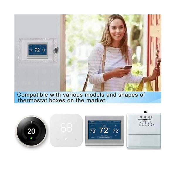 Universal termostatlåseboks med nøgle, klart termostatdæksel til termostat på væg, termostat Gua