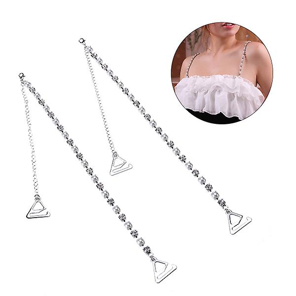 Sexy Crystal Rhinestone Pearls BH-stropper Bling Avtagbar De