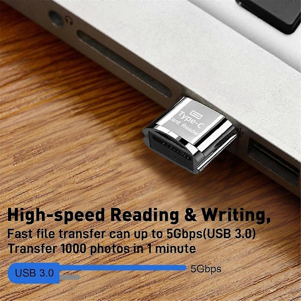 USB C Micro-SD Kortläsare, TF Kort/Minneskortläsare Adapter 3-pack, Portabel OTG Minneskort för Windows, Laptops