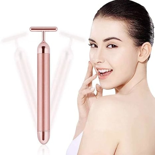 Beauty Bar 24k Golden Pulse Facial Massager, GOODYBUY T-Shape Electric