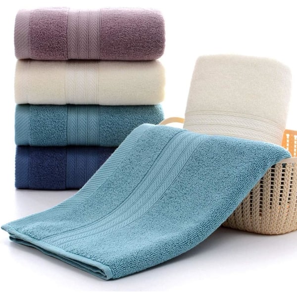 Håndklæde 4-pak Ultra absorberende og bløde bomulds håndklæder, 34 x 73 cm til badeværelse, hænder, ansigt, fitnesscenter og spa