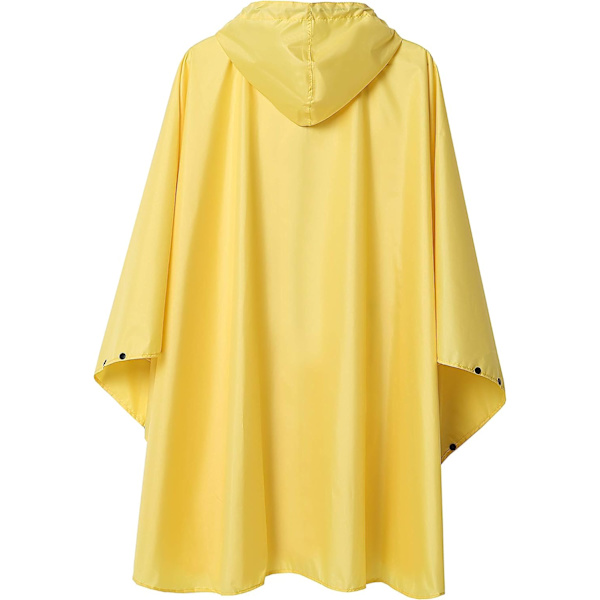 Ponchojakke for voksne med hette og lommer