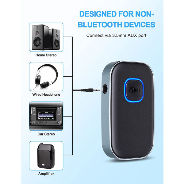 Bluetooth -vastaanotin, Aux Bluetooth -vastaanotin 5.0 autoon 43d5 | Fyndiq