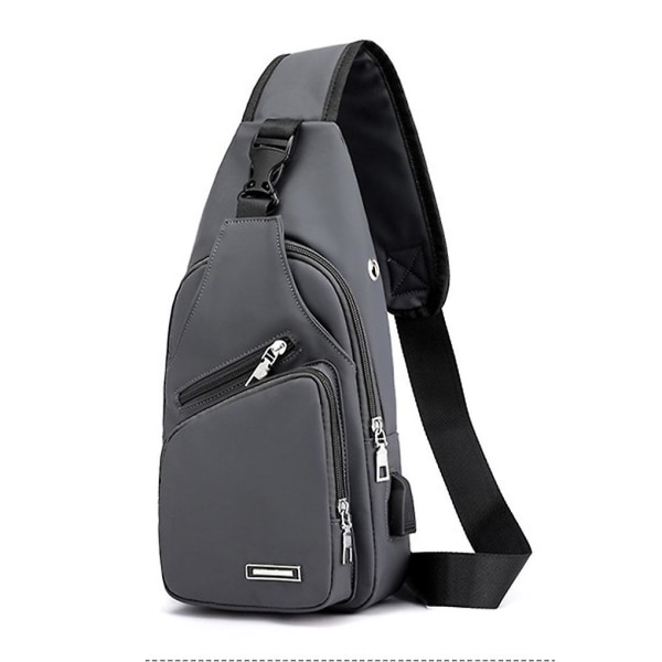Vattentät bröstväska med stor kapacitet med USB laddningsaxelrem