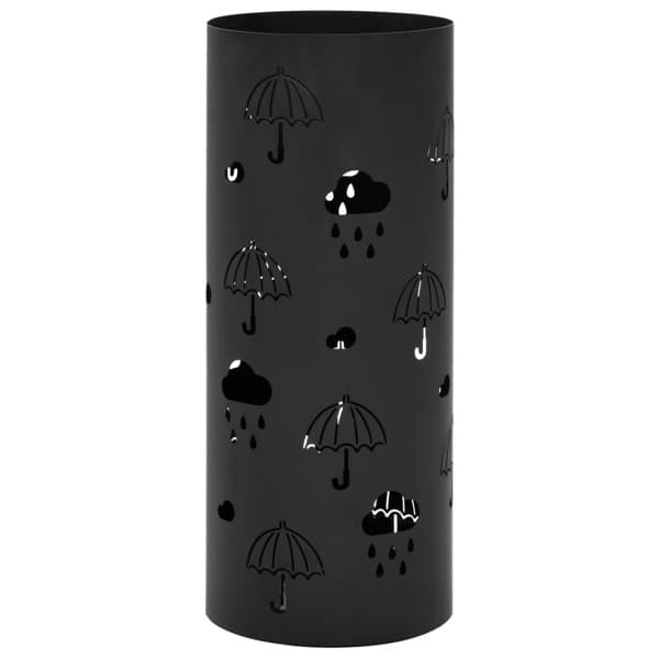 vidaXL Paraplyholder paraplyer stål sort Sort