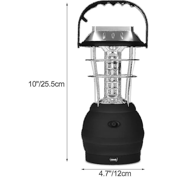 Camping Lanterner Led Solcellelampe Håndsving Dynamo Vandtæt Bærbar -