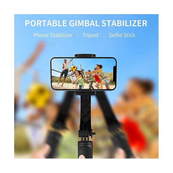 Gimbal Stabilisator Selfie Stick Foldbar Trådløs Stativ Med Bluetooth Udløser Monopod Til Ios Og Android