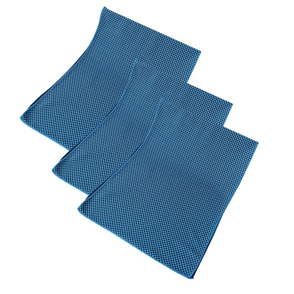 Håndklæde 3-pak - Letvægts håndklæde i mikrofiber til fitness, træning, sport og sved - Hurtigtørrende håndklæde Sky blue