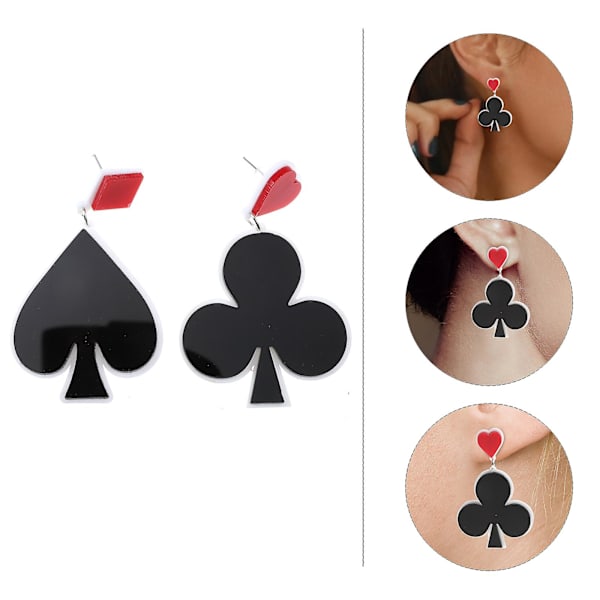 Asymmetriske øreringe geometri øreringe kvinder poker øreringe ørestikker kort øreringe