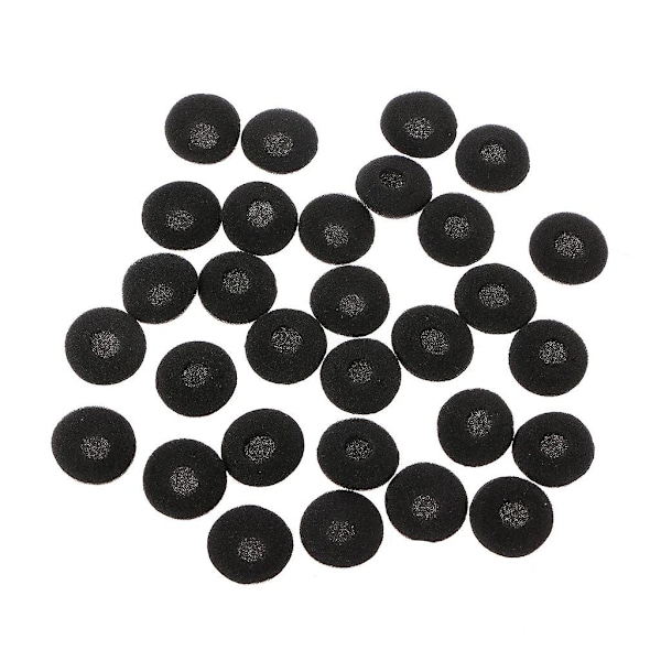30 kpl 15 mm pehmeitä sienen korvatyynyjä korvanappi-kuulokkeiden vaihtoon MP3-, MP4-, matkapuhelin- ja muille laitteille
