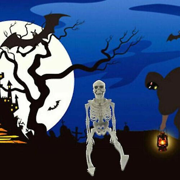 Halloween Människoskelett Överdimensionerat Poserbart Full Storlek Dekoration Party Rekvisita