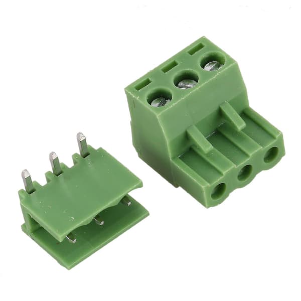 20 st 5,08 mm 3-vägs skruvplint för PCB-montering för 14-22