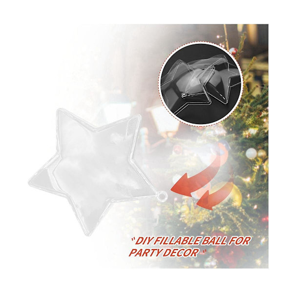 20 kpl 80 mm DIY täytettävät pallot läpinäkyvät muoviset koristepallot koristepallo juhlatarvikkeet (tähti Sh