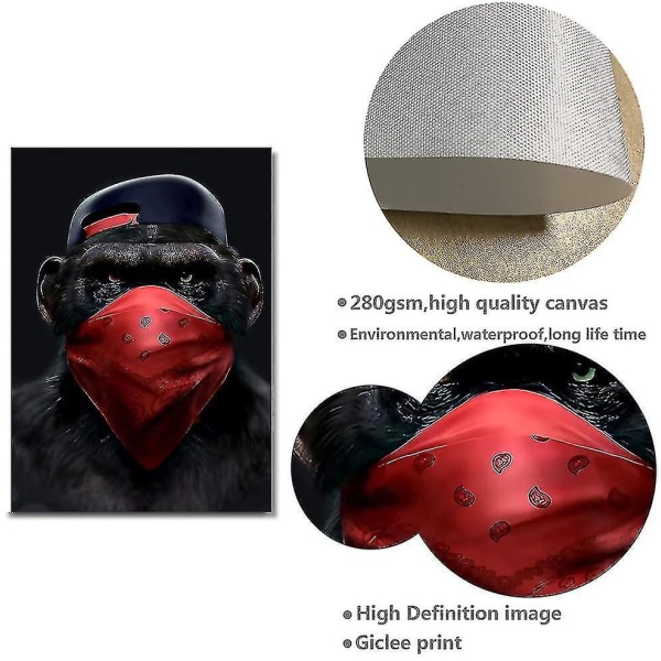 Wise Monkeys Canvas Wall Art Print Canvas Prints För Vardagsrum Modern Heminredning 30x50cm 3 Delar Canvas Endast