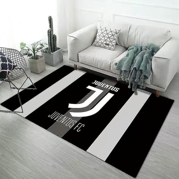 Jalkapallojoukkueen logoalueen matto Liukumaton lattiamatto ovimatto Juventus matto Soveltuu makuuhuoneeseen sisä- ja ulkokäyttöön 80*120cm