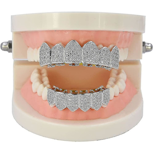 18k guldbelagte Macro Pave CZ Iced-out Grillz med ekstra støbeforme