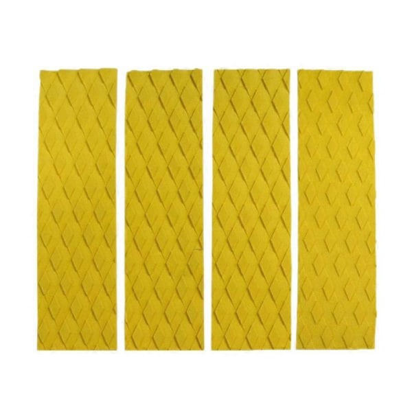 4 stk./parti Surfing Front Traction Pad - SUP Surfebrett Dekksgrep Matte Erstatning med Lim (Gul)