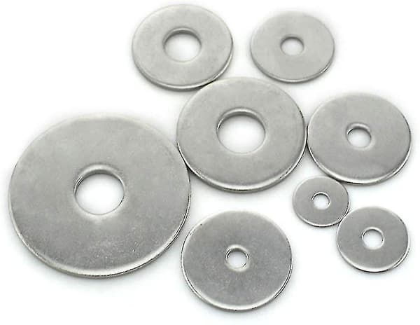 Platt bricka 360 st platta brickor sortimentssats, rostfritt stål platt