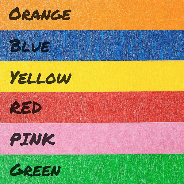 Farget tape for håndverk, 6 ruller regnbuefarge maskeringstape for dekor