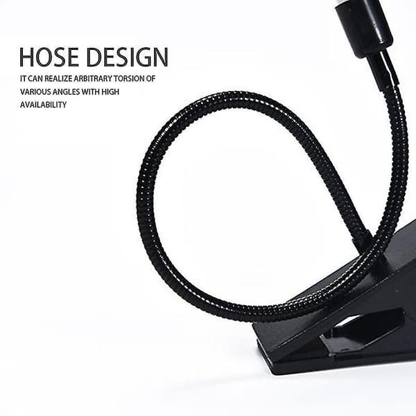 Led-leselampe, skrivebordslampe, 3 modusklipslampe, fleksibel E