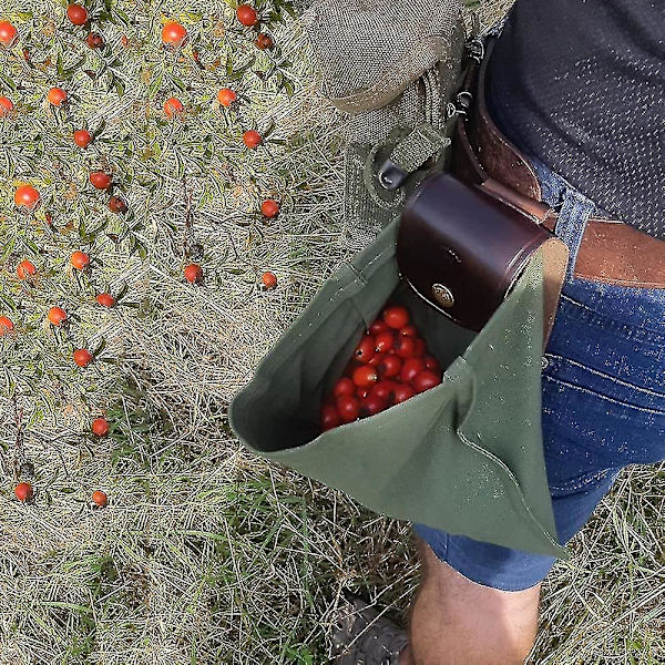 Läder och canvas bushcraft väska Upkey midjeväska kvinnor och män läder och canvas bushcraft väska hopfällbar vaxad canvas foraging väska canvas bärväska