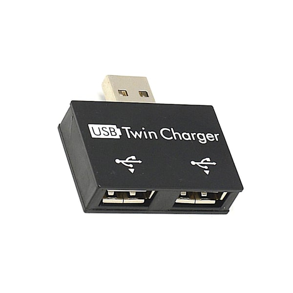 USB 2.0 Lättviktsdelare Hög Rotationsbar Laddningshubb Tvilling