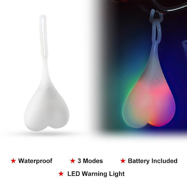 LED Sykkellys Hjerteformet Vanntett Sikker Advarsel Mtb Sykkel Baklys Ball Egg Natt Advarsel Usb Oppladbar Sykkel Baklykt