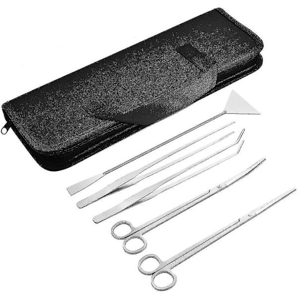 Akvarie Aquascaping Kit 5 i 1 Inox Akvarium Tank Vattenväxter Verktyg Set Tång Sax