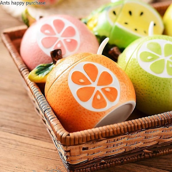 Frugtkeramik krydderiglas krydderi beholder vandmelon/granatæble/citron krydderi boks køkkenartikler dekoration krydderitank green Lemon