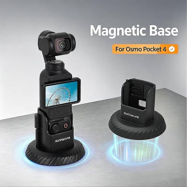 Til Sunnylife DJI Osmo Pocket 4 Magnetisk Base Stativ Bilhjelm Quick Release Montering